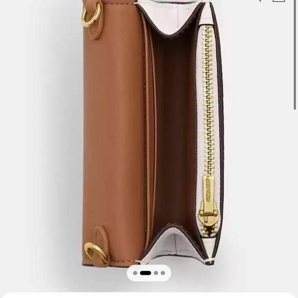 New COACH Mini Envelope Wallet With Strap In Signature Canvas - Picture 3 of 9